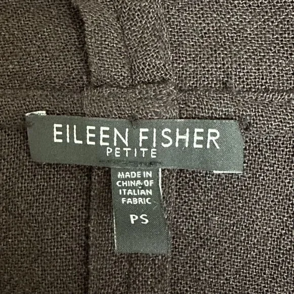 Eileen Fisher Open Cardigan Sweater Brown Linen Blend Womens Small‎ Petite PS - Picture 9 of 16